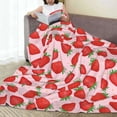 thumbnail image 6 of Salouo Strawberries Print Bed Blankets,Flannel Blanket Comfortable Air Conditioning Blanket Lightweight Blanket for Sofa Bed Travel & Couch -50"x40", 6 of 8