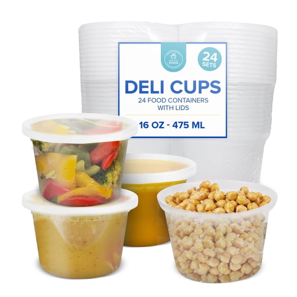 Contenedores de almacenamiento de alimentos Healthy Packers de 16 oz (paquete de 24)