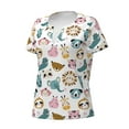 thumbnail image 2 of Naloa Cartoon Animals Print T-Shirts Short Sleeve V Neck Tees for Women Fashion Tops Trendy Lightweight Soft Casual Summer Outfits Clothes, 2 of 5