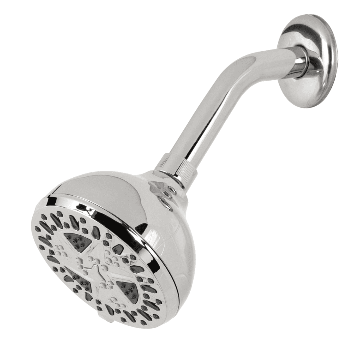 Brass Fixed Shower Head with 7-Spray Settings and Water Sense Certified 4 in 