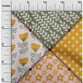 thumbnail image 2 of oneOone Polyester Spandex Mustard Yellow Fabric Florals Dress Material Fabric Print Fabric By The Yard 56 Inch Wide, 2 of 6