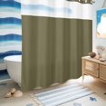 thumbnail image 5 of No Hook Shower Curtain, Sage Green Shower Curtains for Bathroom with See Through Top Window, Brown Solid Color Simple Abstract Waterproof & Washable Bath Curtain Long 72"x78", 5 of 9
