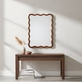 thumbnail image 5 of Jopath 30"x40" Wavy Rectangle Solid Wood Frame Decorative Mirror for Bedroom Bathroom Living Room Entryway Black Walnut Color, 5 of 8