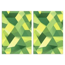 2 Pcs Funny Kitchen Towels,Green and Yellow Modern Art Geometric Microfiber Dish Towels,Kitchen Tea Towels,Kitchen Towel Set (18" X 26")