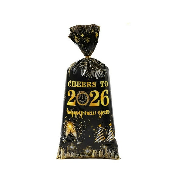 New Year 2026 Party Candy Gift Bags Multiple Designs Festive Cheers To 2026 Print Decorative Durable Food Safe For Candy Gifts Party Supplies Festive Gift