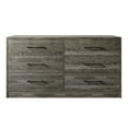 thumbnail image 3 of Castle Place Minimalist 6 Drawer Wooden Dresser, Dark Grey, 3 of 6