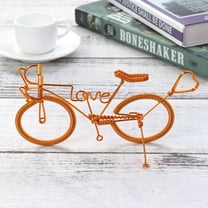Worgeous Golden Handmade Metal Art Bike Model for Home Office Decoration Made of Aluminium Wire 6.5 Inches