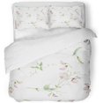 thumbnail image 1 of Juego de Ropa de Cama de 3 Piezas ABPHQTO Flor de Acuarela Guisantes Dulces Rosa Pálido Funda Nórdica con 2 Fundas de Almohada, 1 of 1