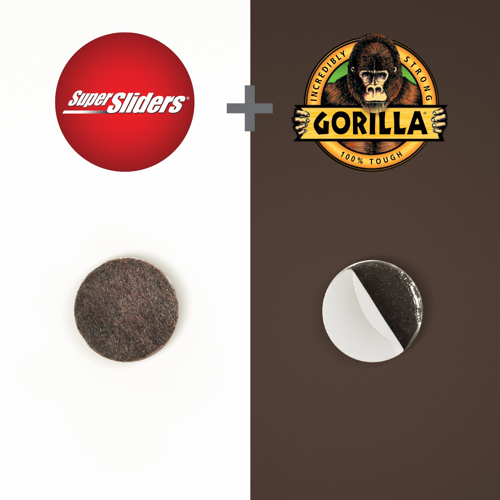 SuperSliders Gorilla Glue Technology Round Gripper Pads - Black - 1 in
