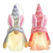 Mnycxen 2PC Easter Bunny Faceless Gnome Decorative Doll Pendant Dwarf Decoration Ornaments Rabbit Plush Doll