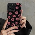 thumbnail image 2 of Funda de teléfono con estampado de leopardo y beso de labios rosas, carcasa de silicona suave para iPhone 15, 14, 13, 12, 11 Pro Max, 7, 8 Plus, X, XS, XR, 2 of 4