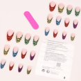 thumbnail image 3 of Uñas francesas con estampado de leopardo de colores, con punta almendrada, de longitud media, 3 of 4