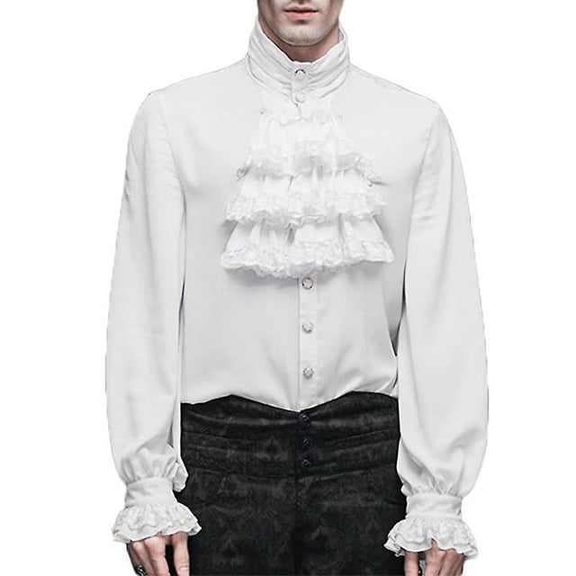 Mens Vampire Shirt, Pirate Victorian Gothic Medieval Steampunk Ruffle Blouse