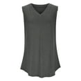 thumbnail image 4 of Atogsazn Womens V Neck Tank Top Summer Sleeveless Tee Shirt for Women Loose Basic Blouse Casual Flowy Spring Outfits Clothes 02-Dark Gray M, 4 of 8