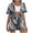 2-Black, variant on Women's 2 Piece Outfits Fashion Tropical Print Cover Ups Short Sleeve Blouse Shorts Set Cute Summer Beachwear