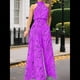 thumbnail image 4 of Elegantes para Mujer, para Fiestas de Noche, Invitadas de Boda, Grandes, Sin Mangas, Pantalones Largos de Pierna Púrpura XXL, 4 of 5