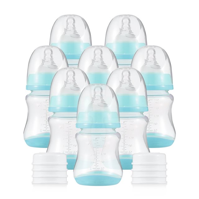 Biberones para bebés Abanopi con pezón de silicona y tapa de almacenamiento capacidad 180 ml