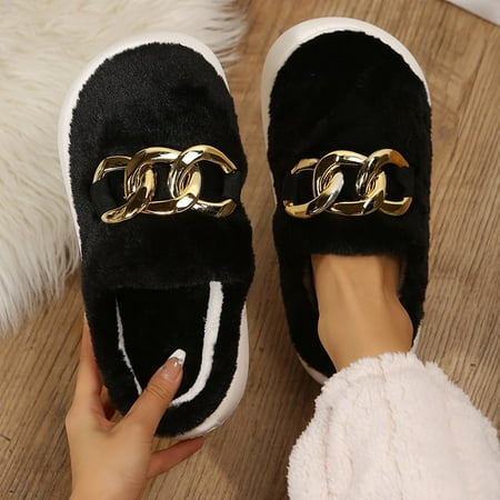 

CoCopeanut Platform Home Slippers For Women Indoor Bedroom Fuzzy Female Shoes Slides Womens Winter Fashion Rabbit Flat Plush Cotton Slipper