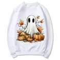thumbnail image 5 of Jsaierl Womens Halloween Sweatshirts Cute Pumpkin Ghost Graphic Sweatshirt Trendy Crewneck T-shirt Long Sleeve Holiday Pullover Tops Halloween Costumes, 5 of 5