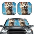thumbnail image 2 of Naloa Blue Sky Cute Wolf Print 2-Piece Windshield Sunshade,Foldable Car Front Window Sun Shades,for Most Sedans SUV Truck-Medium, 2 of 6