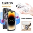thumbnail image 2 of Petocasefor iPhone 14 Pro Max/14 Pro/14 Plus IP68 Waterproof Phone Case with Screen Protector Rugged Full Body Slim Phone Cover,Black, 2 of 7