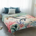 thumbnail image 4 of Coastal Turtle Blanket Soft Cozy Warm Throw Blanket for Couch, Plush Fuzzy Flannel Fleece Blankets for Sofa, Farmhouse Nautical Coral Starfish Seashells Bed Blankets Gifts for Men, 50"x80", 4 of 9