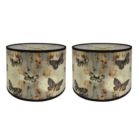 Royal Designs, Inc. Custom Handmade Hardback Shade, 10in, Butterfly - 2 Pk