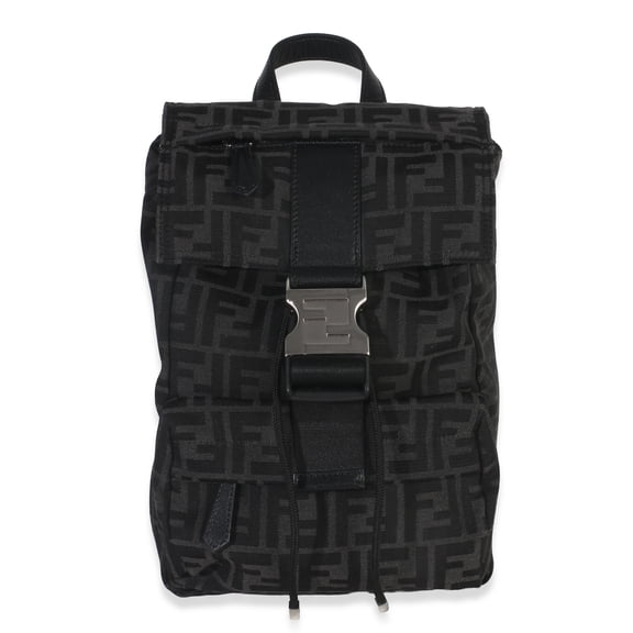 Pre-Owned Fendi Black Zucca Canvas Small Fendiness Crossbody Bag