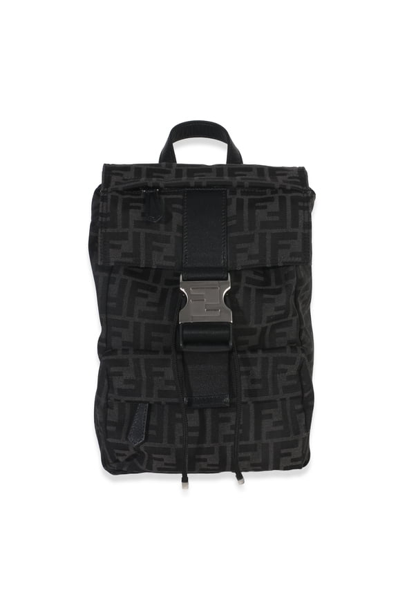 Pre-Owned Fendi Black Zucca Canvas Small Fendiness Crossbody Bag