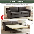 thumbnail image 3 of Pull Out Sofa Bed, 2-in-1 Convertible Sleeper Couch with Mattress Full Size, 83.8" Upholstery Sleeper Sofa Bed, Modern Comfy Loveseat for Living Room, Apartment, Small Spaces, Dark Grey, 3 of 9