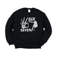 thumbnail image 5 of Six Seven Skeleton Hand Unisex Sweatshirt for Adults & Kids Funny Gen Z 6 7 Halloween Meme Top Black Sweatshirt 5-6, 5 of 6