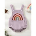 thumbnail image 2 of Bagilaanoe Newborn Baby Girl Summer Rompers Embroidery Sleeveless Bodysuits 3M 6M 9M 12M Infant Ribbed One Piece Short Jumpsuit, 2 of 7