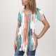 thumbnail image 2 of Camisas de Manga Corta para las Mujeres Casual V-Cuello Imprimir Top, Moda Poliéster/Spandex Blusa de Verano para Diario, 2 of 6