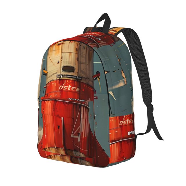 Easygdp Rusty Rocket Launch for Durable Canvas Laptop Backpack - Adjustable Shoulder Strap, Large Capacity, Fits 15-17in Laptops, for School, Work, Travel-Medium