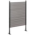 thumbnail image 1 of Outsunny Picket Metal Garden Fence 5 ft Outdoor Fencing with Feet, Brown, 1 of 9