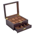 thumbnail image 1 of KLKCMS Watch Display Case Solid Watch Organizer for Tabletop Living Room Collectors 8 with 2 slot, 1 of 9
