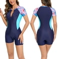 thumbnail image 4 of Lixiuxyad Long Sleeve Swimsuit Full Rash Guard Zip Front Surfing Swimwear Sun Surf,Pink, 4 of 5