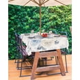 thumbnail image 3 of nqOlkjepod Blue White Floral Outdoor Tablecloth with Umbrella Hole & Zipper, Botanical Garden Flowers Leaves Rectangle Table Cover 60x120 Inch, Dining Waterproof Table Cloth Protector for Patio, 3 of 7