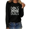 thumbnail image 1 of Pompotops T-shirt Décontracté Imprimé pour Femmes Col Rond Manches Longues Tunique Blouse, 1 of 8