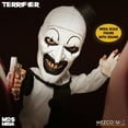 thumbnail image 3 of Mezco MDS Mega Scale Terrifier: Art the Clown 15-Inch Sinister, Spine-Chilling, Toothy Grin Head Sculpt 11 Points Articulation Doll with Sound, 3 of 7