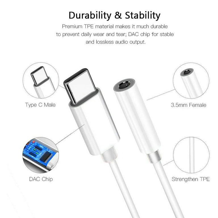 Usb Type C AUX Cable Jack 3.5mm Audio Cable Usb C 3.5 MM Adapter for  Samsung s21 20 Huawei Xiaomi Car Headphone Speaker Aux Cord