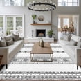 thumbnail image 3 of 8'x10' Area Rugs, Black Geometric Indoor Outdoor Area Rug for Living Room Bedroom, Boho Lines White Modern Abstract Art Washable Bathroom Rugs Kitchen Floor Carpet Mats Home Decor Aesthetic, 3 of 8