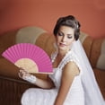 thumbnail image 5 of Unique Bargains 1 Pc Portable DIY 7-Inch Blank Folding Fan for Masquerade Bamboom Paper Rose Red, 5 of 5