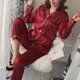 thumbnail image 5 of Pijamas de seda satinada para mujer Conjuntos de ropa de dormir de manga larga, 5 of 5