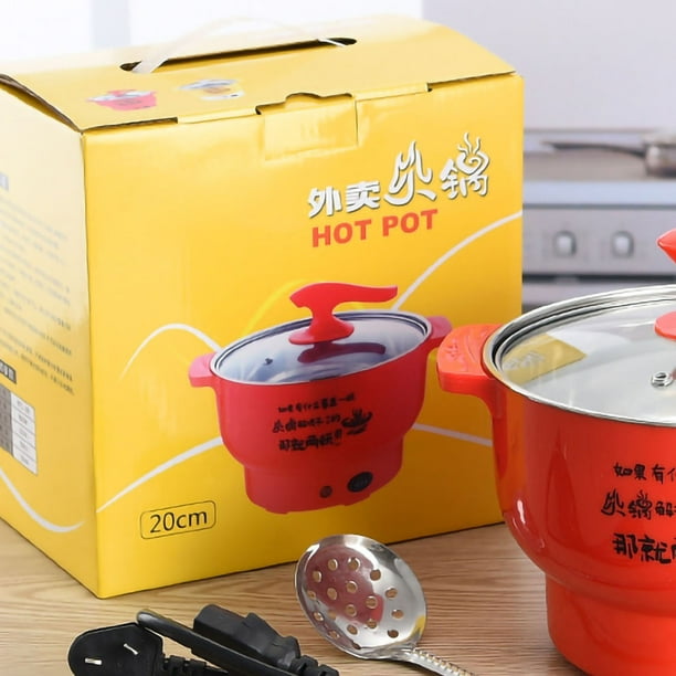 Electric Cooking Pot Electric Cooker Mini Hot Pot Hot Pot Electric Cooking Pot 1.8L 400 To 800W Stainless Steel Inner Wall 2 Modes Overheating Protection Electric Cooker Red Walmart