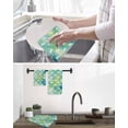thumbnail image 5 of Easter Rabbit Silhouette Kitchen Dish Towels for Drying Dishes Set of 2, Spring Bunny Blue Green Ombre Waffle Weave Microfiber Hand Tea Bathroom Towels Quick Dry & Absorbent Towel 12x12, 5 of 7