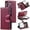 Wine red, variant on For Samsung Galaxy S25 FE 5G Wallet Case Grid Texture Magnetic Flip Cover 9-Card Slots Zipper Pocket With Detachable Shoulder Strap And Wrist Strap,Wine red,For Galaxy S25 FE (5G)