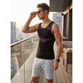 thumbnail image 6 of QSAWXQZ Men's Compression Shirt Slimming Body Shaper Sleeveless Crew Neck Tummy Control Workout Tank Top Undershirt L, 6 of 8