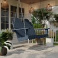 thumbnail image 2 of Wildridge Classic Adirondack Porch Swing, Patriot Blue - Outdoor Weather Resistant Recycled Plastic Furniture for Patio, 2 of 4
