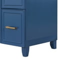 thumbnail image 6 of Modern Bathroom Vanity with Wood Legs, Large Storage Shelves with 2-Tier Cabinet, Soft Closing Door and Drawers,  Navy Blue, 6 of 7